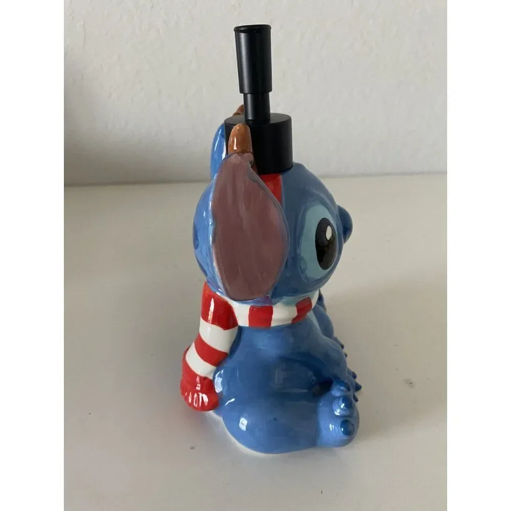 Disney Stitch With Antlers and Scarf Christmas Holiday Soap Lotion Dispenser NEW